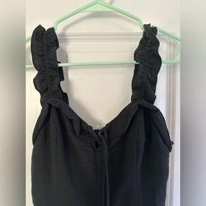 Sweetheart neckline black mini dress